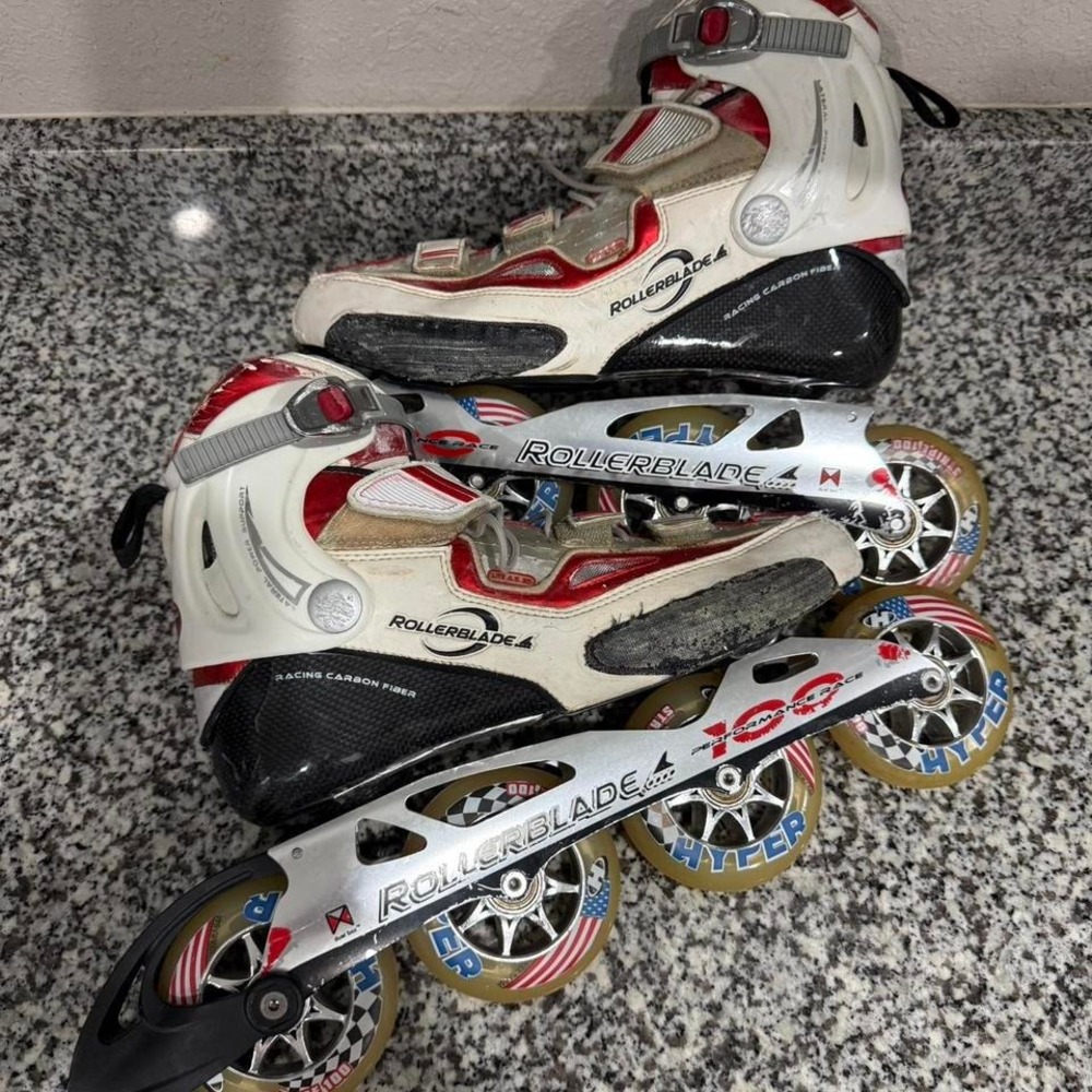 ROLLERBLADE Lightning 10 Carbon Fiber Inline Skates Slide Vintage 2005 Size 11